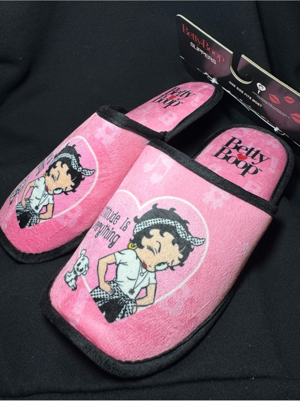 NWT Womens Midsouth Pink Betty Boop Slippers Size M 7/8 - Picture 3 of 4
